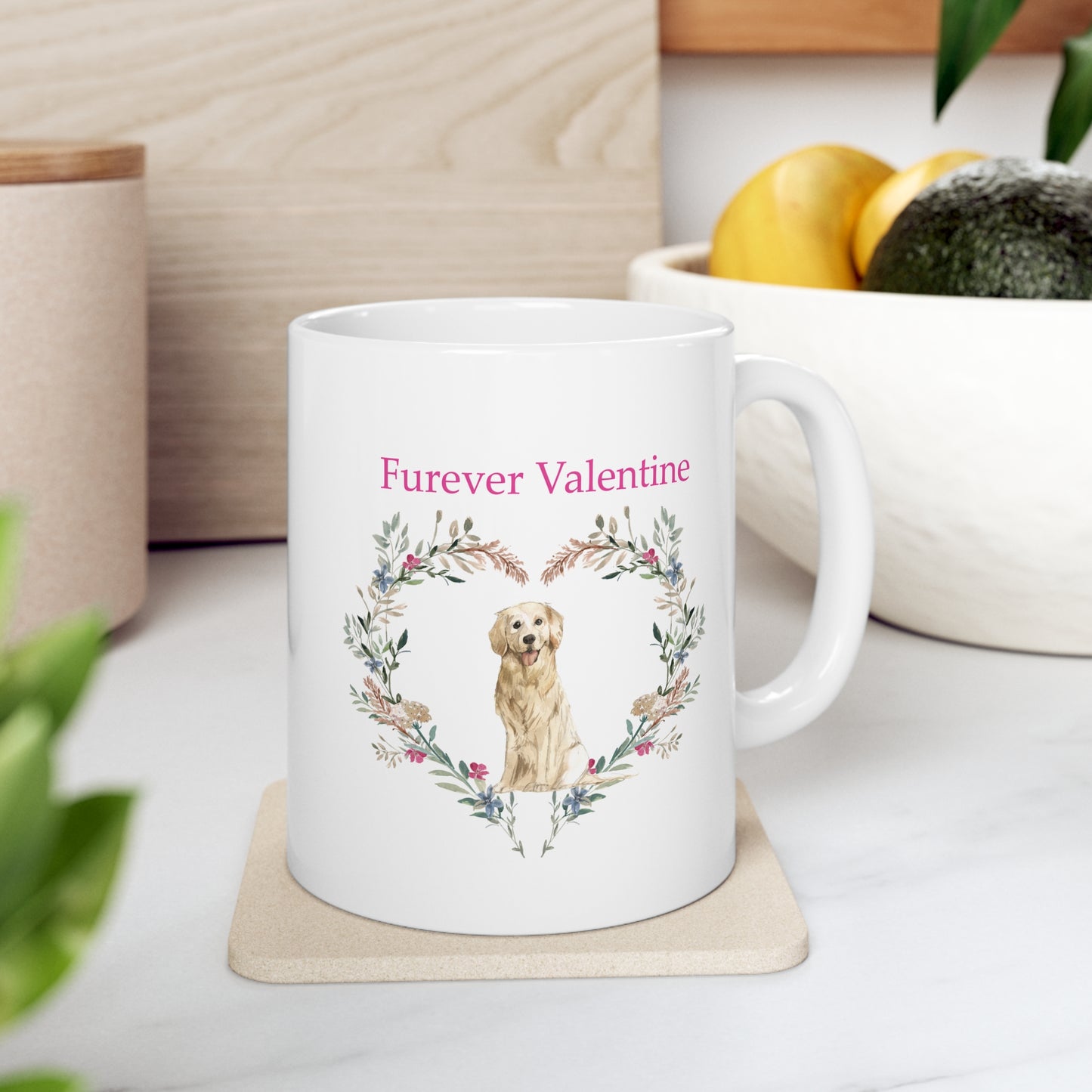 Golden Retriever Dog Mug - Furever Valentine