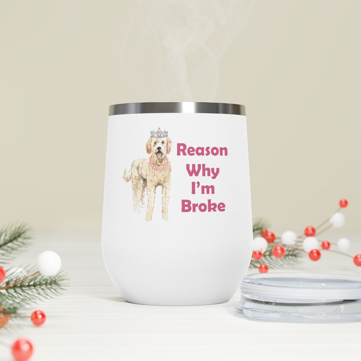 Golden Doodle Dog Wine Tumbler - Reason Why I'm Broke