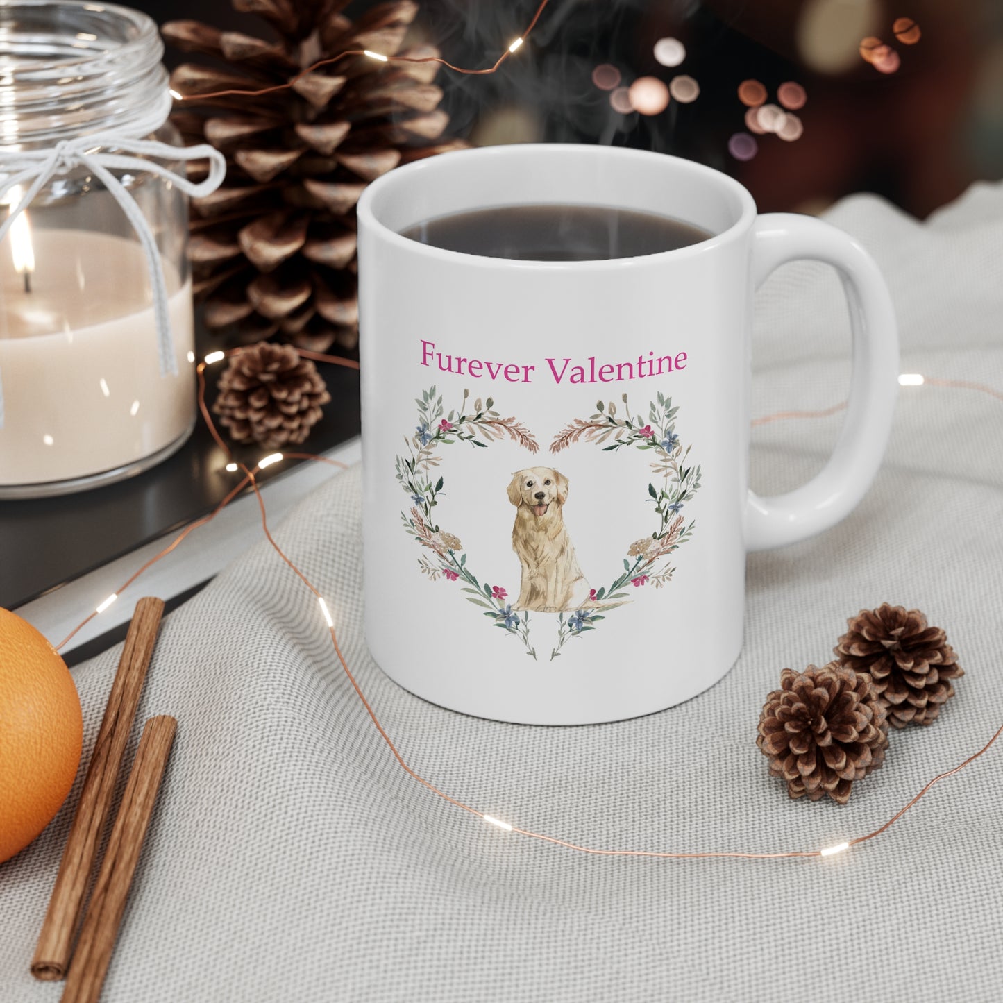 Golden Retriever Dog Mug - Furever Valentine