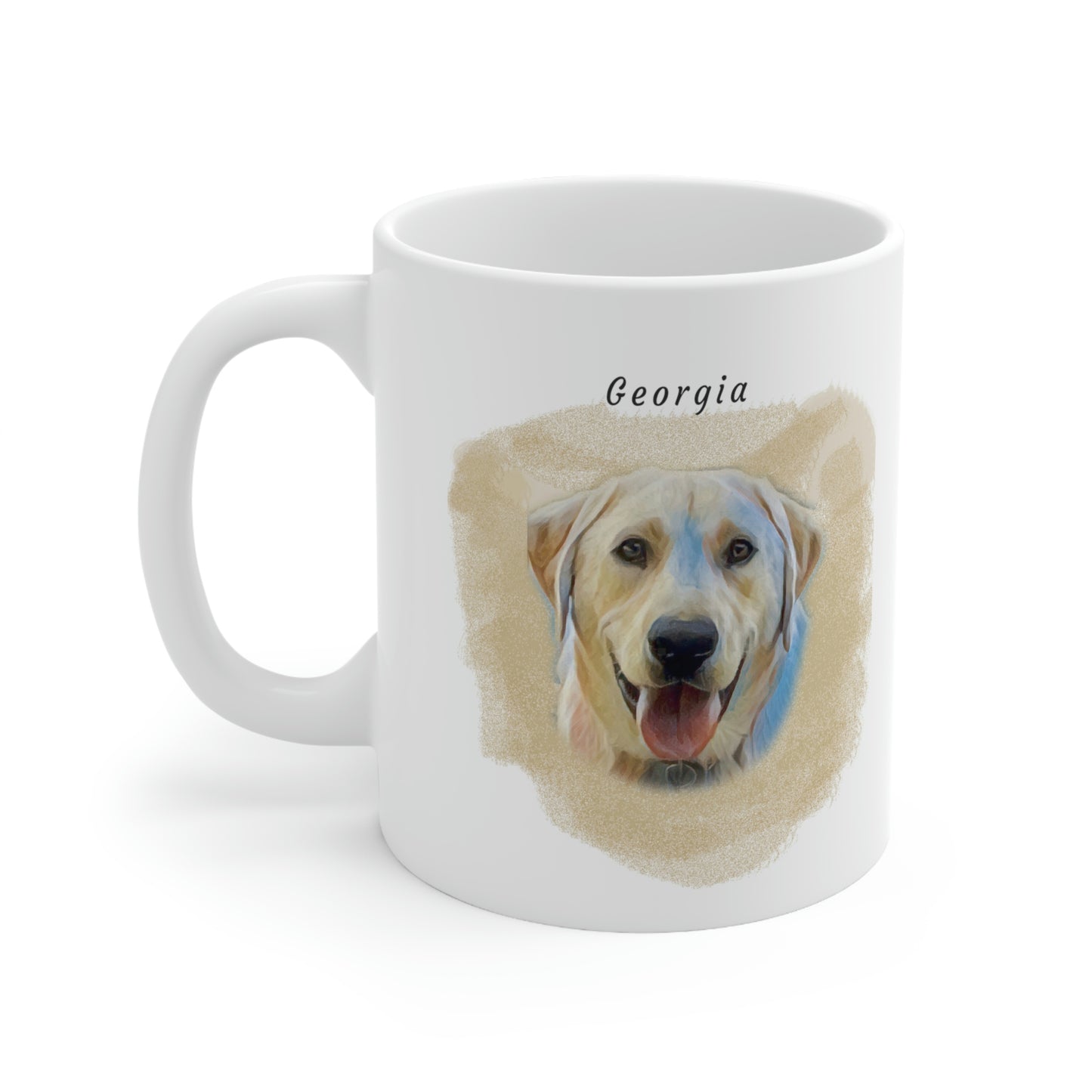 Digital Painting Dog Mug - Personalized, Custom Dog Mug