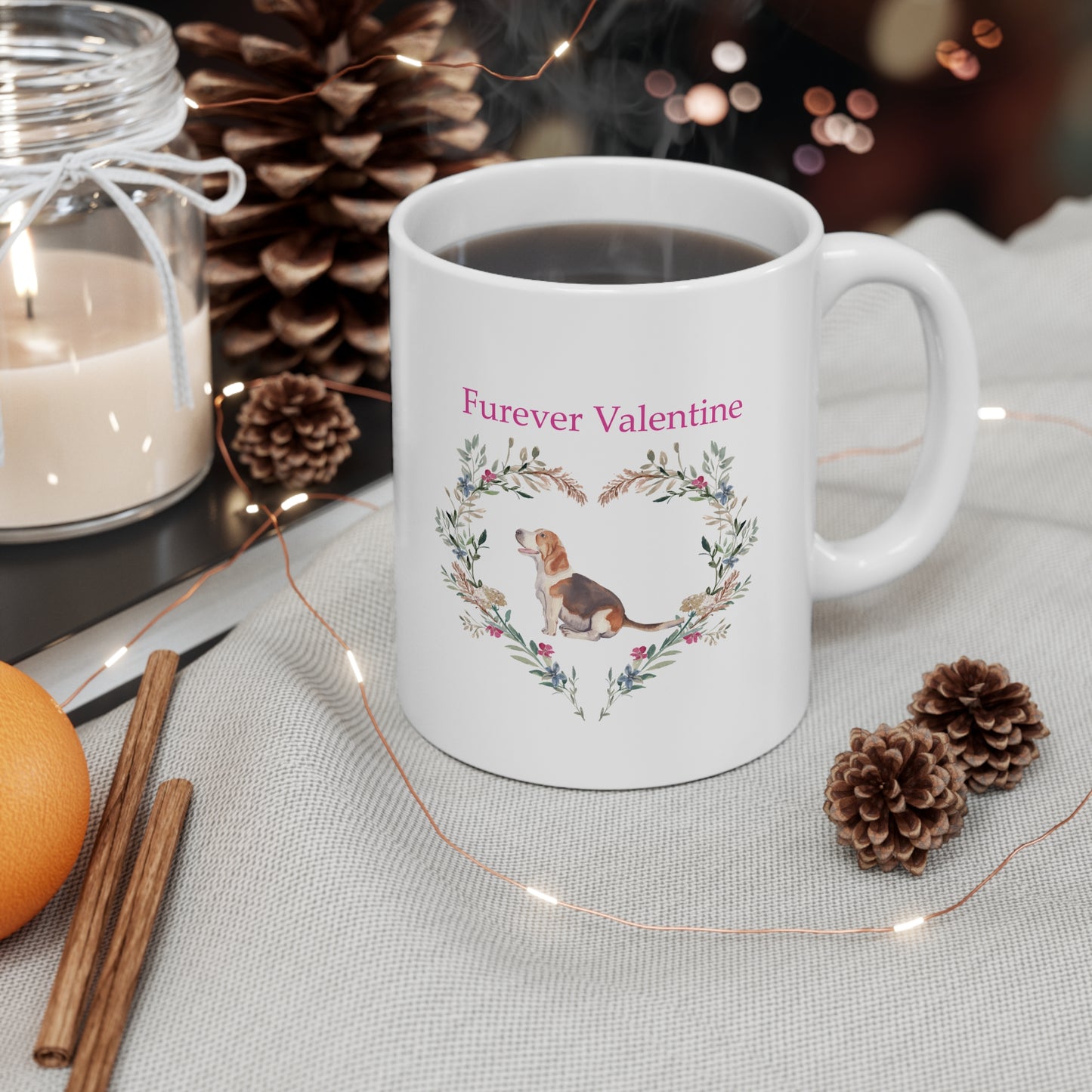 Beagle Dog Mug - Furever Valentine